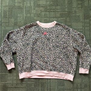 Nike Pink and Black Leopard Print Sweatshirt